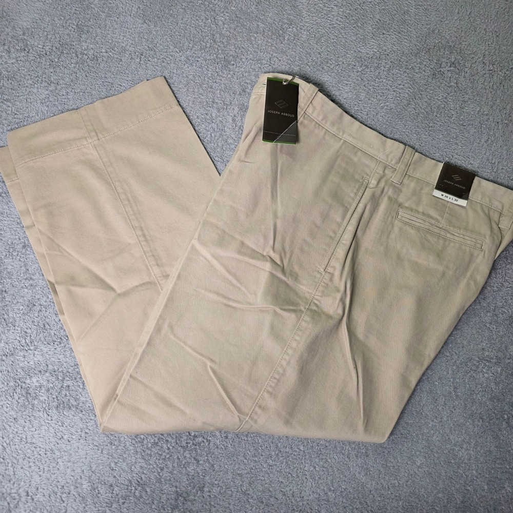 Joseph Abboud Mens 36x30 Dress Pants Khaki Flat Front Trousers M61P027